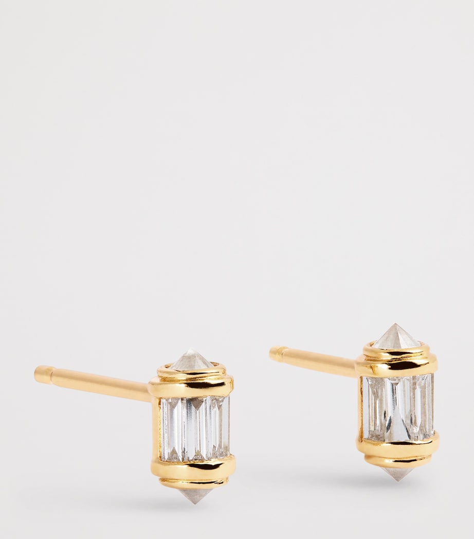 SHAY ripple gold diamond stud earrings (British brand)