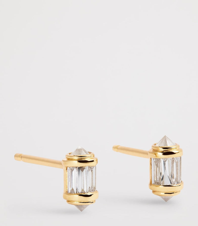 SHAY ripple gold diamond stud earrings (British brand)