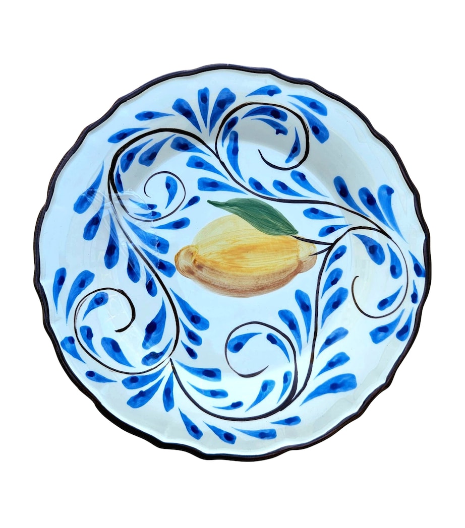 Les Ottomans Keramik-Dessertteller Positano-Zitronen 22cm, importiert aus Großbritannien
