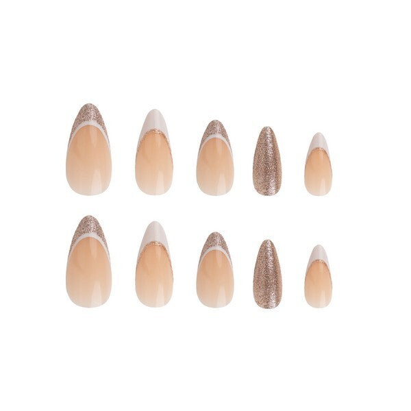 Nail HQ almond nails Champagne Sippin' French Tip long size imported from the UK