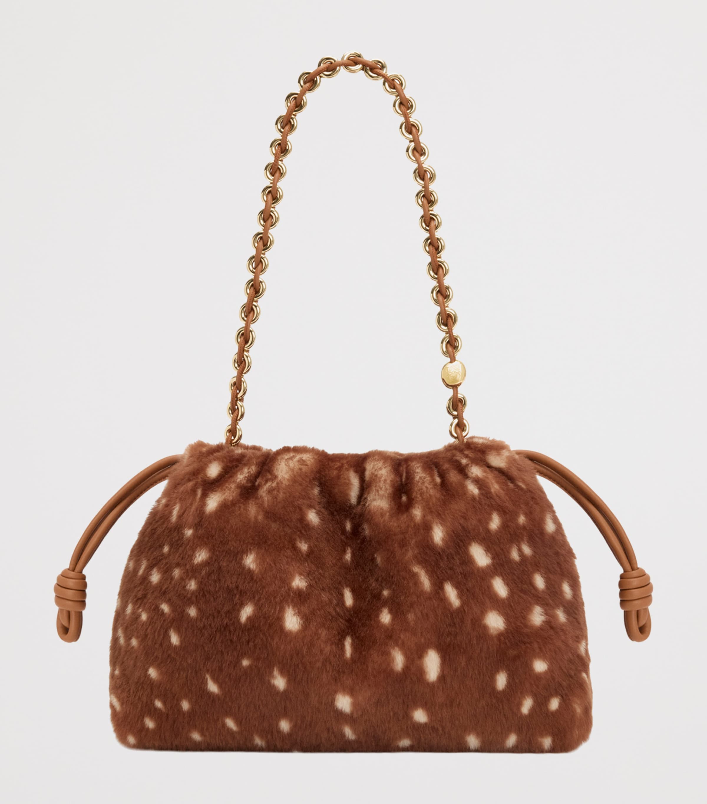 LOEWE medium shearling Flamenco shoulder bag, imported from the UK