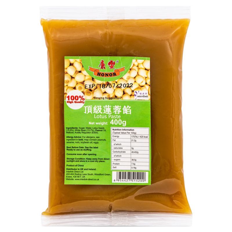 Honor lotus paste for traditional mooncakes, imported from the UK