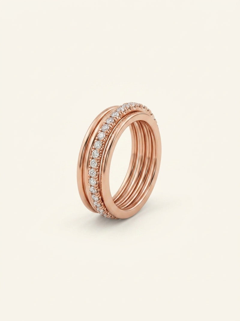 Cartier 18ct rose gold brilliant-cut diamond ring 0.63ct, imported from the UK