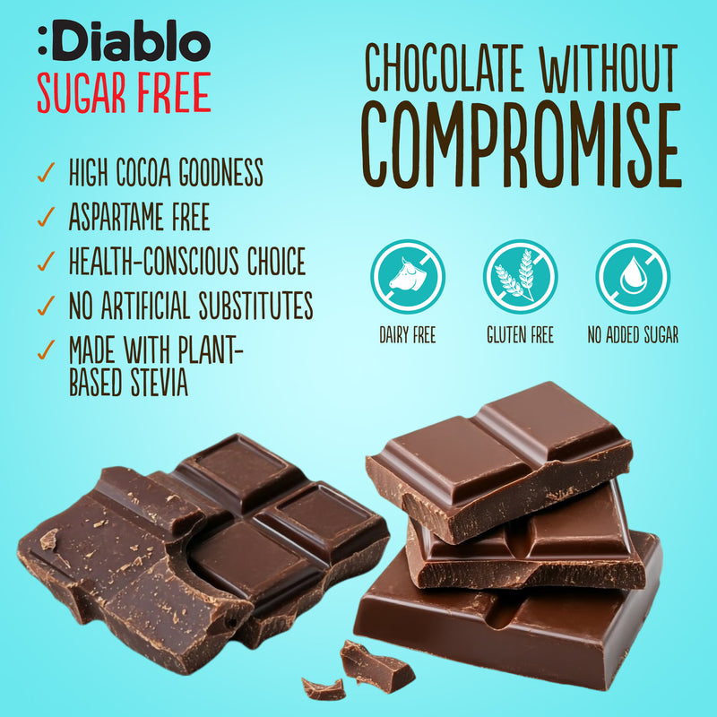 Diablo no added sugar dark chocolate bar 85g - British product