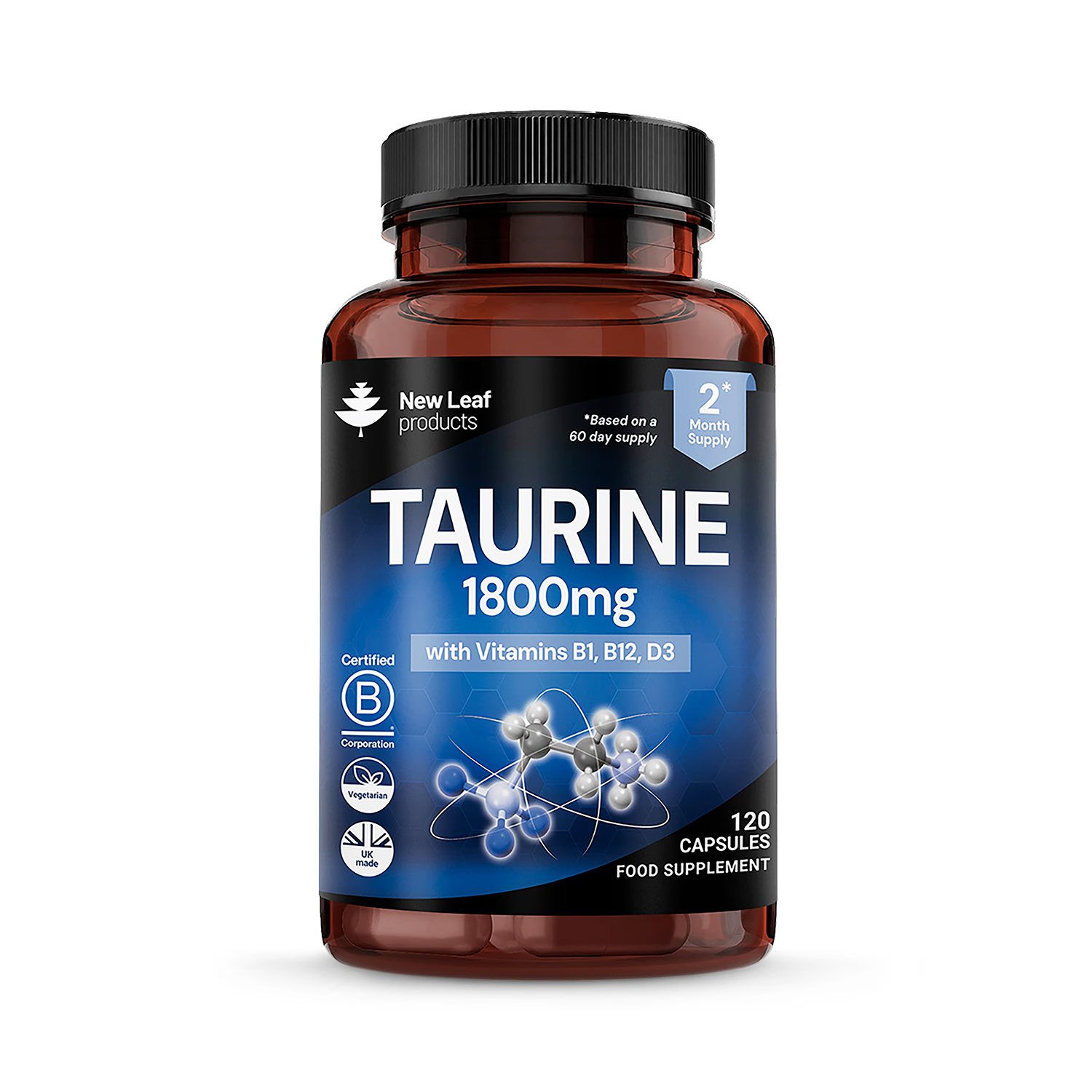 New Leaf taurine 1800mg capsules 120, UK version