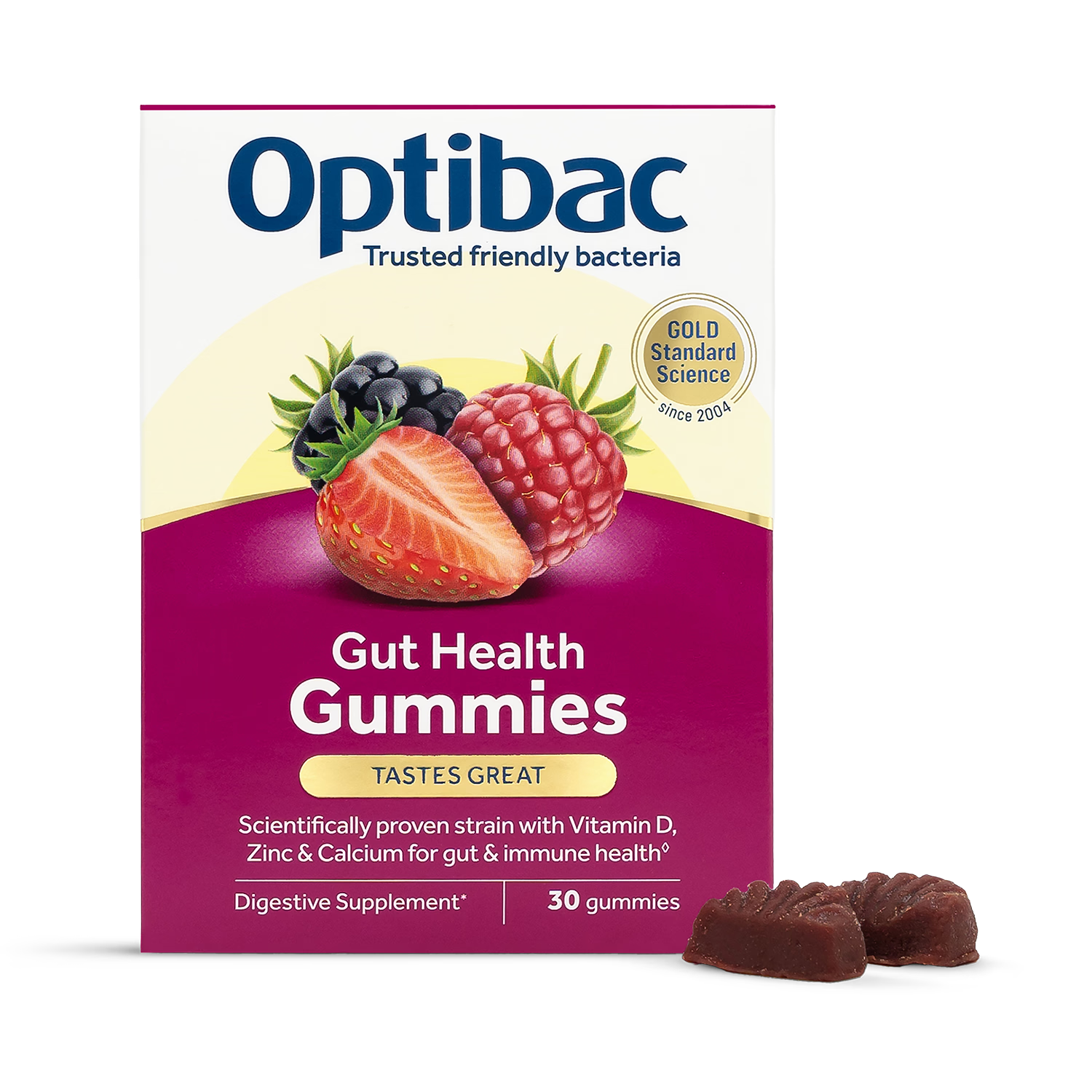 Optibac gut health gummies mixed berry 30 count, UK version