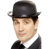 Smiffys bowler hat black felt with black band, imported from the UK