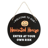 Something Different Haunted House Round Plaque 25cm, imported from the UK
