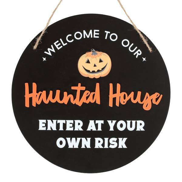 Something Different Haunted House Round Plaque 25cm, imported from the UK