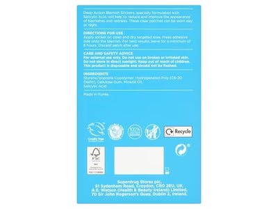 Patchs Anti-Imperfections Action Profonde à l'Acide Salicylique Traitement des Points d'Acné
