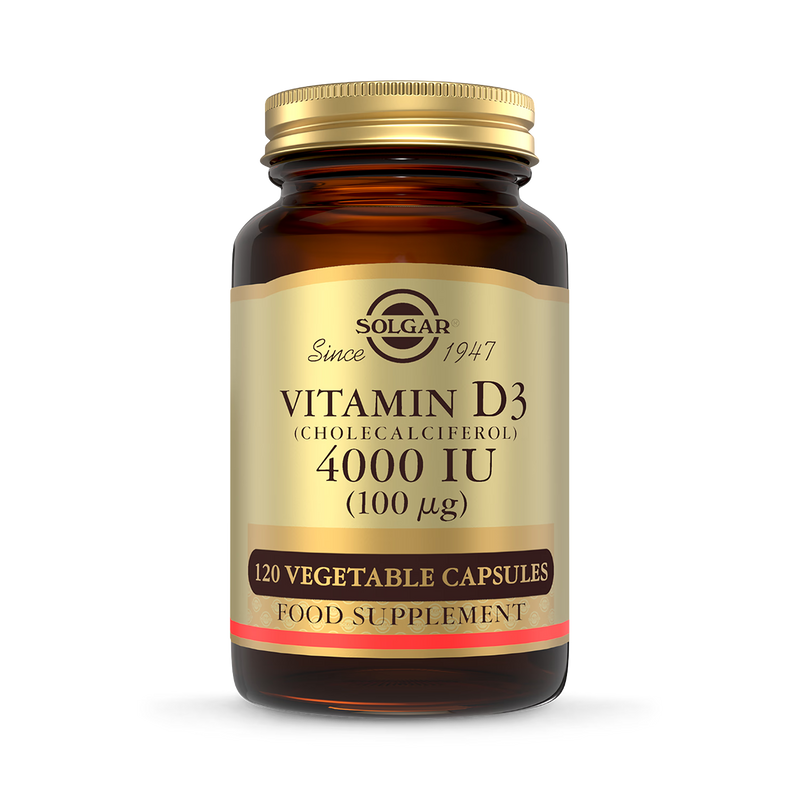 Solgar Vitamin D3 4000IU 120 Vegetable Capsules (British brand)
