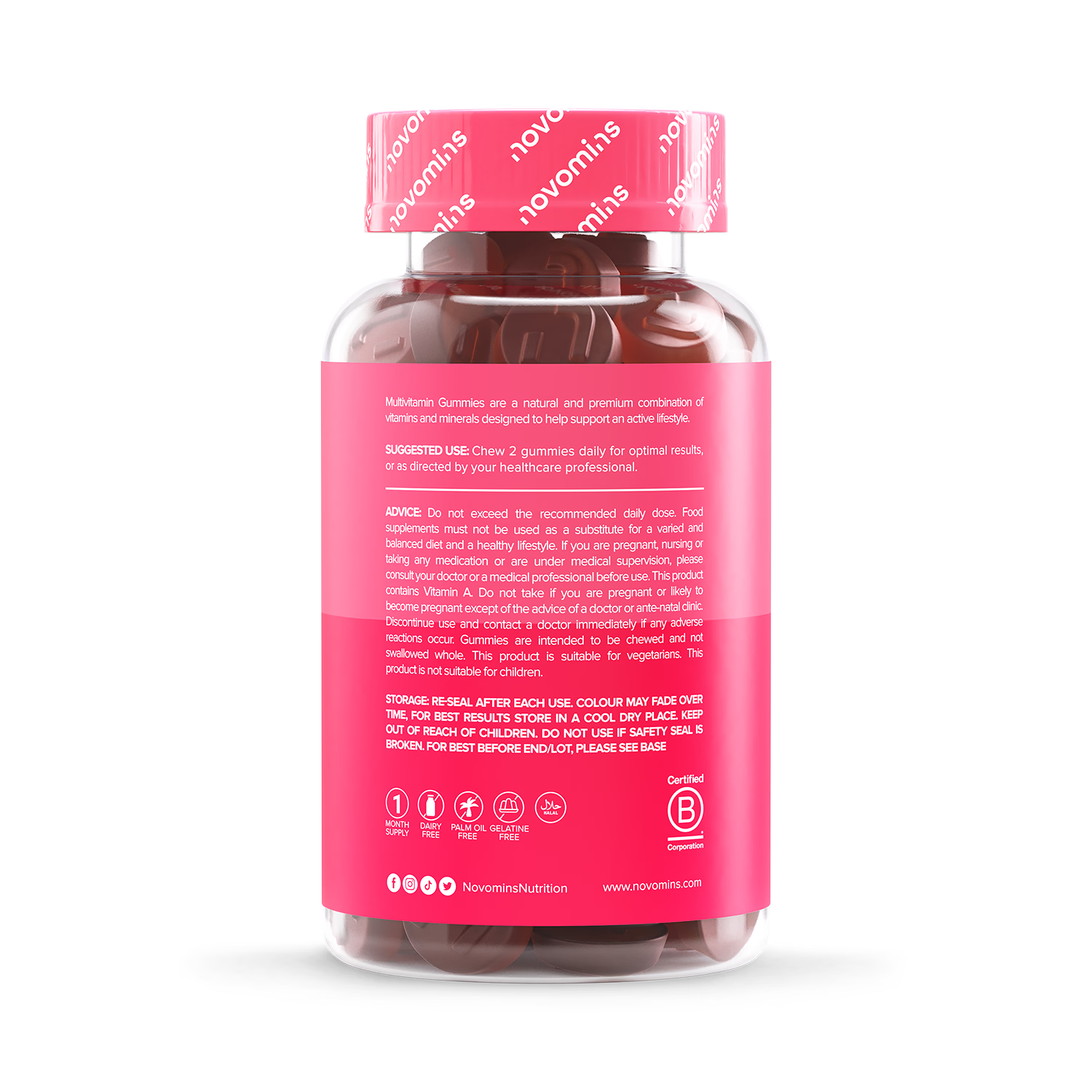 Novomins multivitamin peach gummies 60 count - British product
