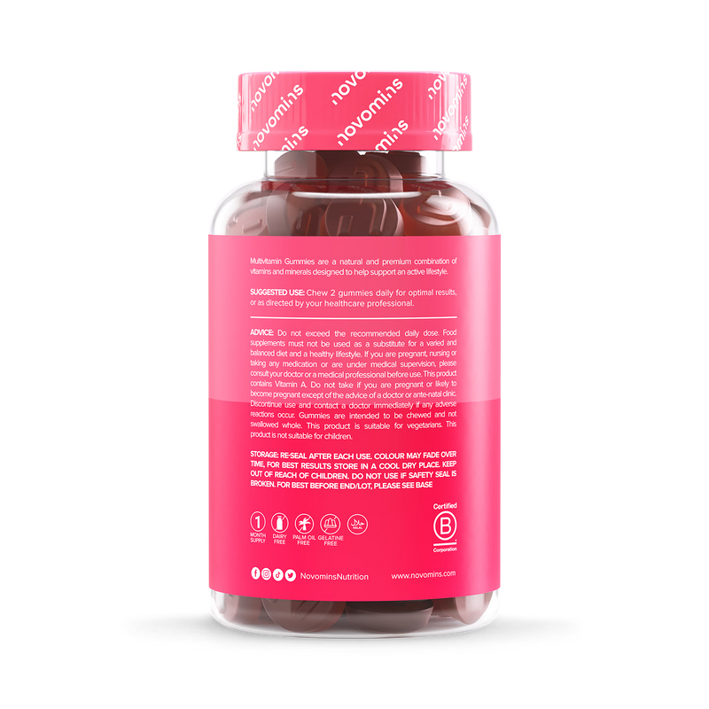 Novomins multivitamin peach gummies 60 count - British product