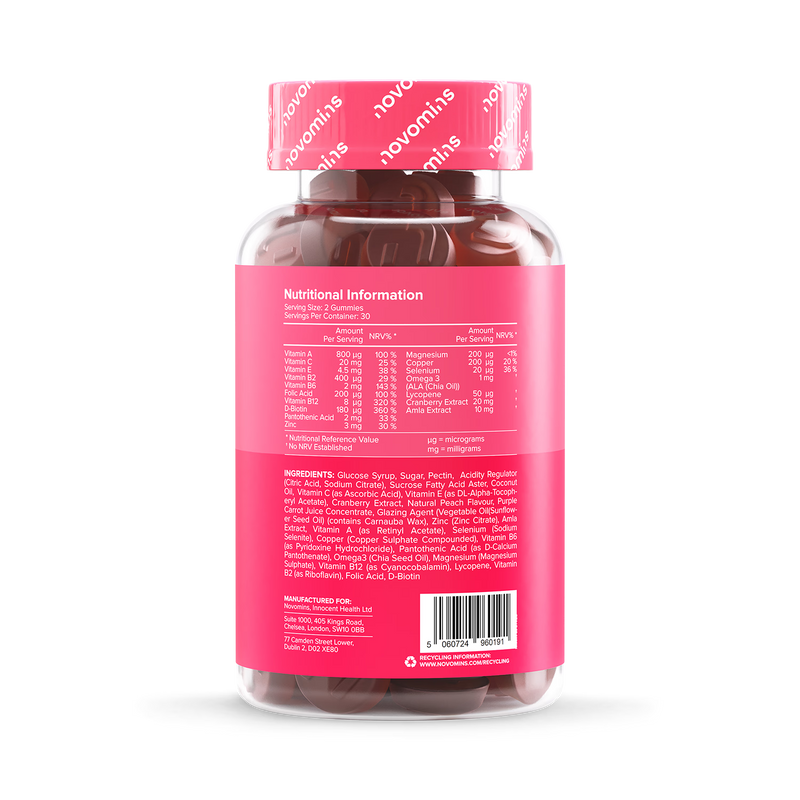 Novomins multivitamin peach gummies 60 count - British product