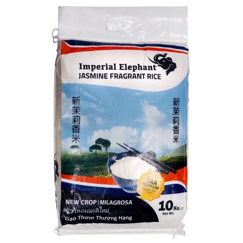 Imperial Elephant fragrant jasmine rice 10kg (British brand)