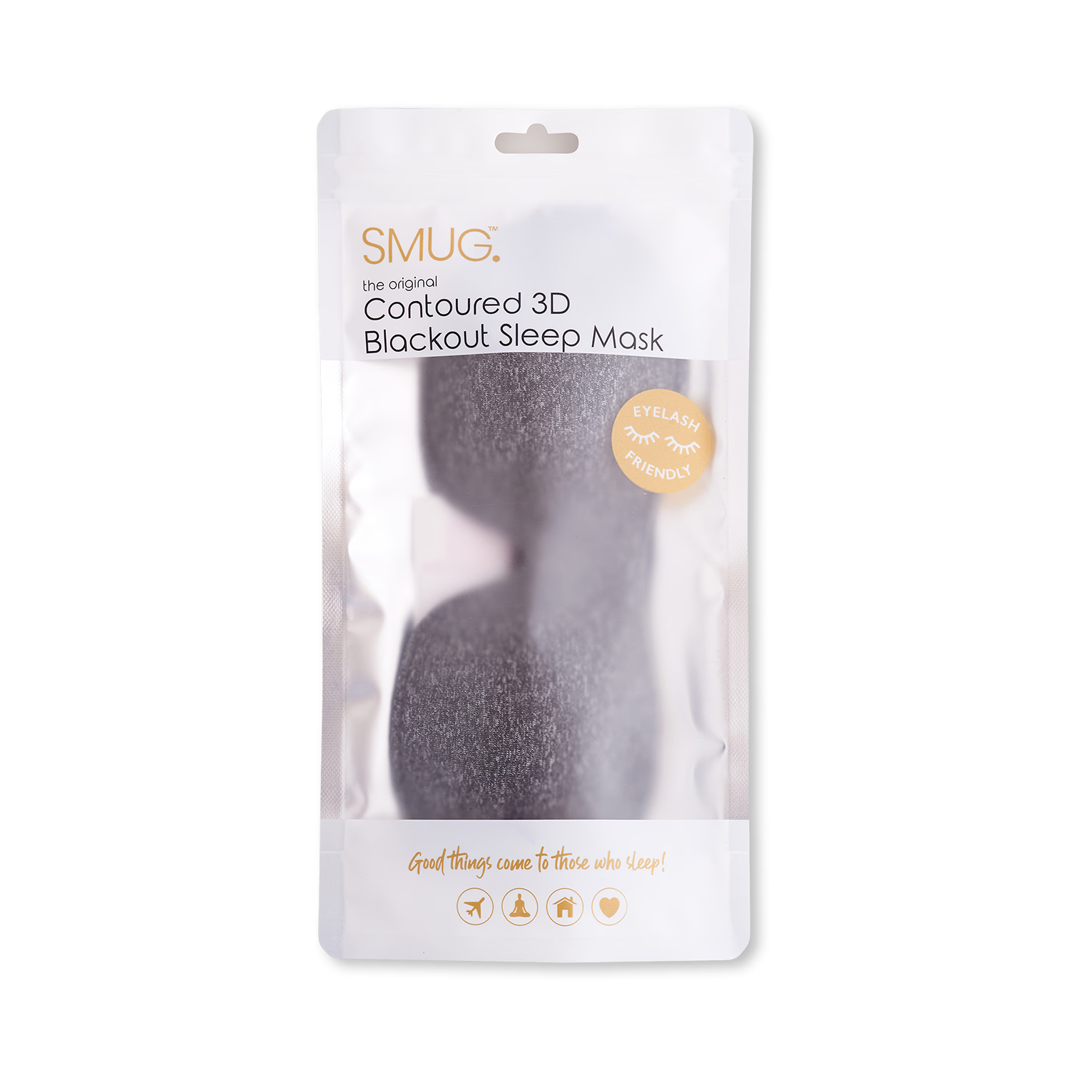 SMUG contoured sleep mask dark grey marl, imported from the UK