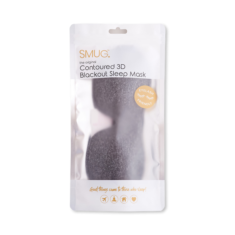 SMUG contoured sleep mask dark grey marl, imported from the UK