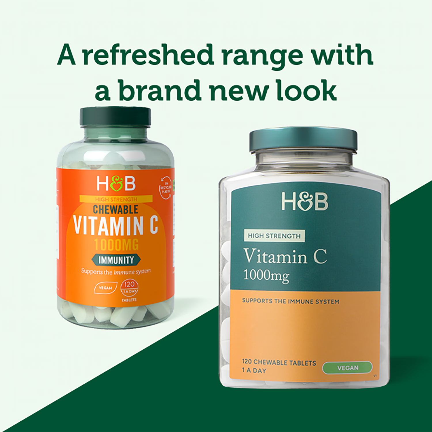 Holland & Barrett chewable vitamin c tablets orange 120 count, UK version