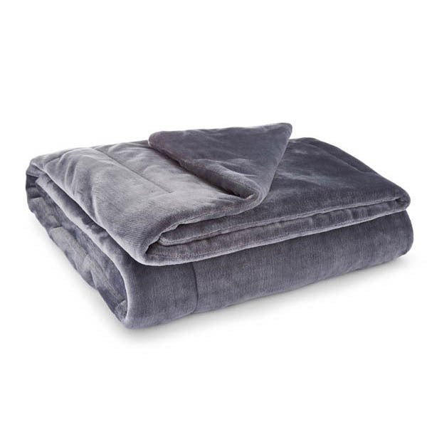 Martex Plush Lux Blanket Charcoal Grey