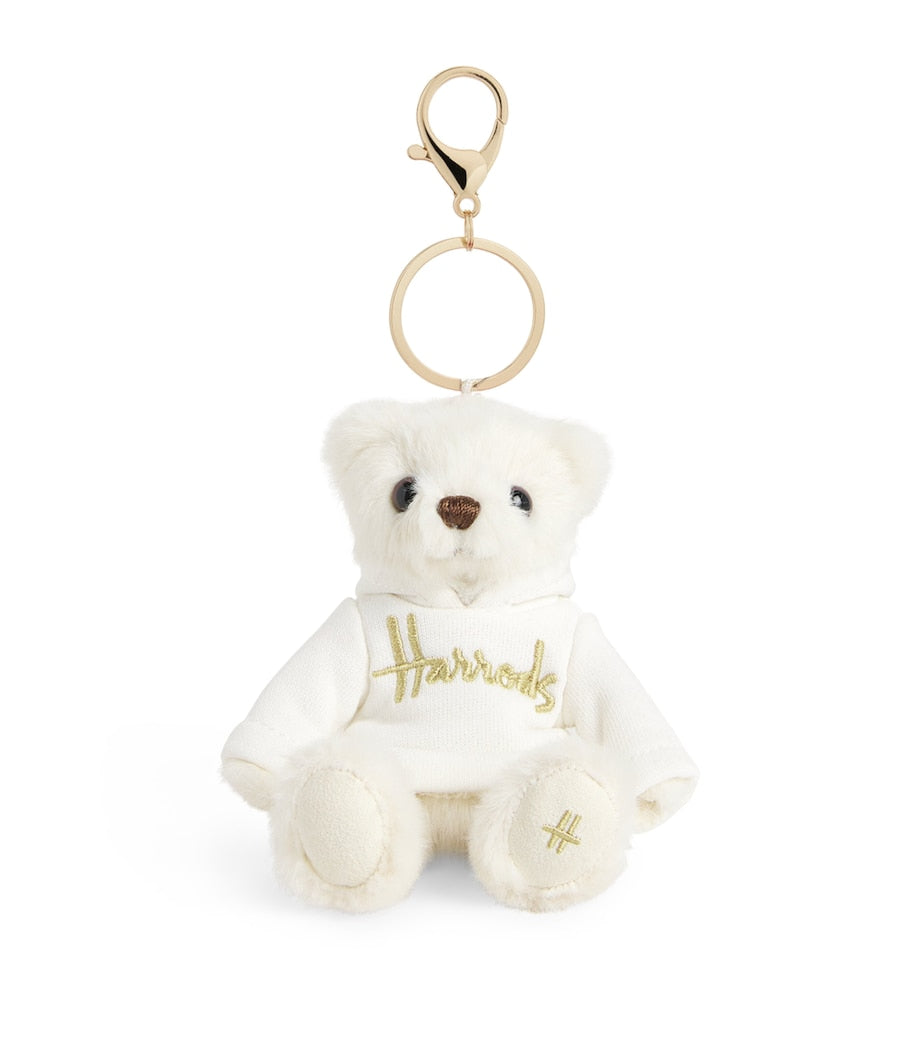 Harrods bear keyring with removable hoodie and gold-tone hardware, 9cm height, UK version