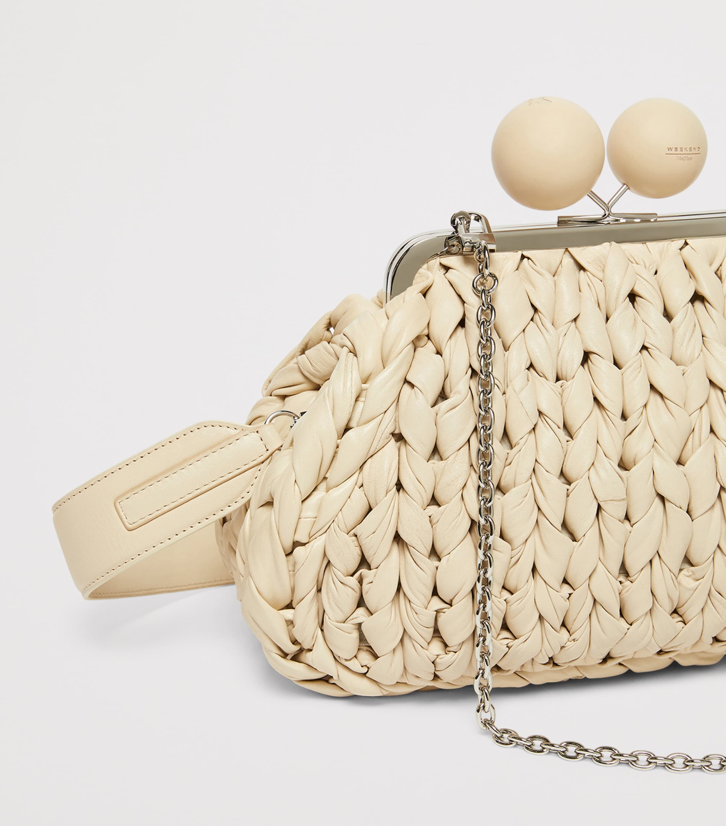 Weekend Max Mara woven leather Pasticcino clutch - British product