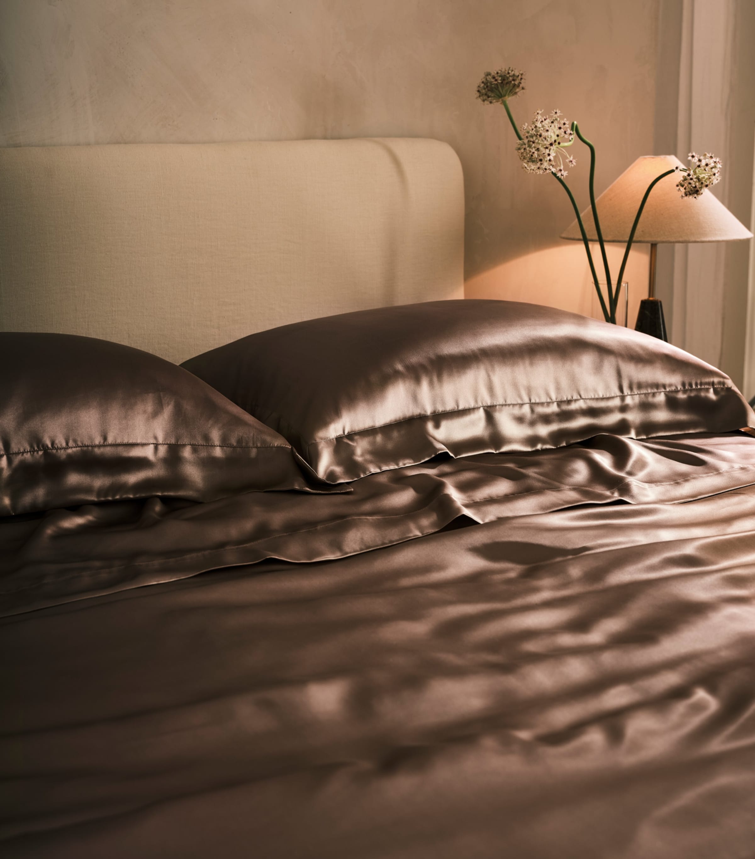 Gingerlily silk mocha flat sheet 280cm x 310cm, UK version