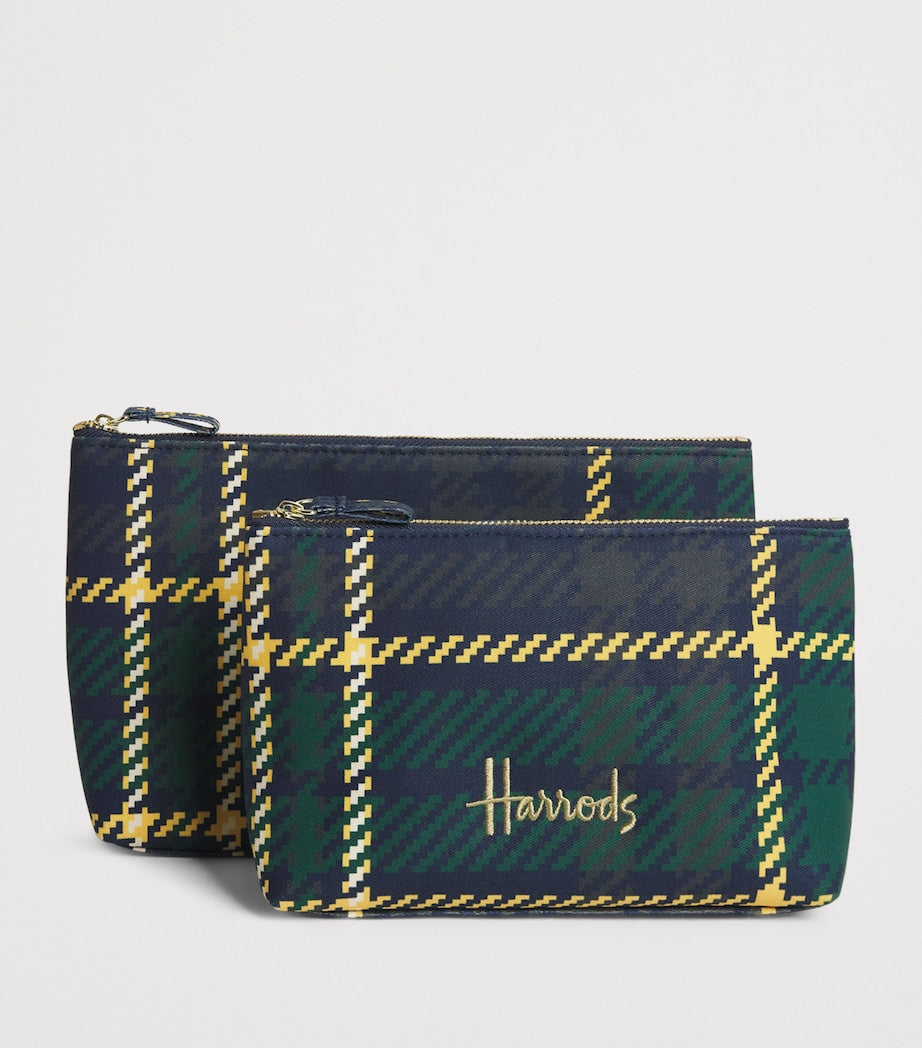 Harrods small tartan logo pouch H15xW23xD3cm, imported from the UK