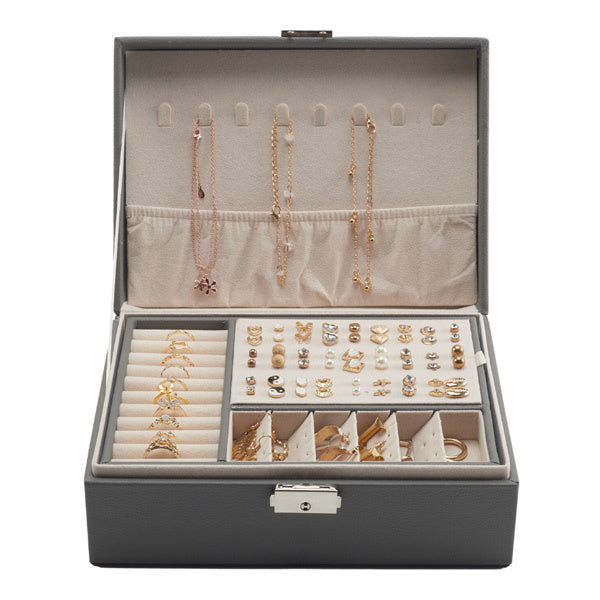 Livingandhome lockable faux leather jewellery organizer - British product