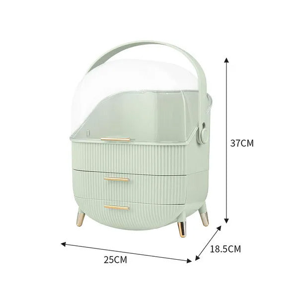 Livingandhome dustproof makeup organizer mint green 25x18.5x37cm, UK version