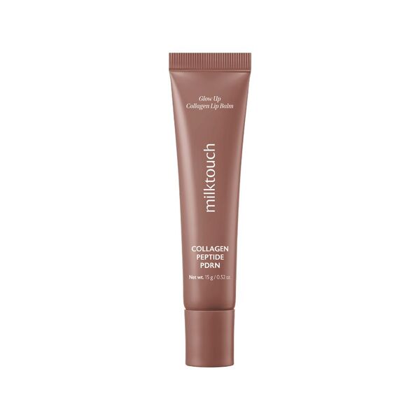 Milk Touch Glow Up Collagen Lip Balm in Caramel Fondue, imported from the UK