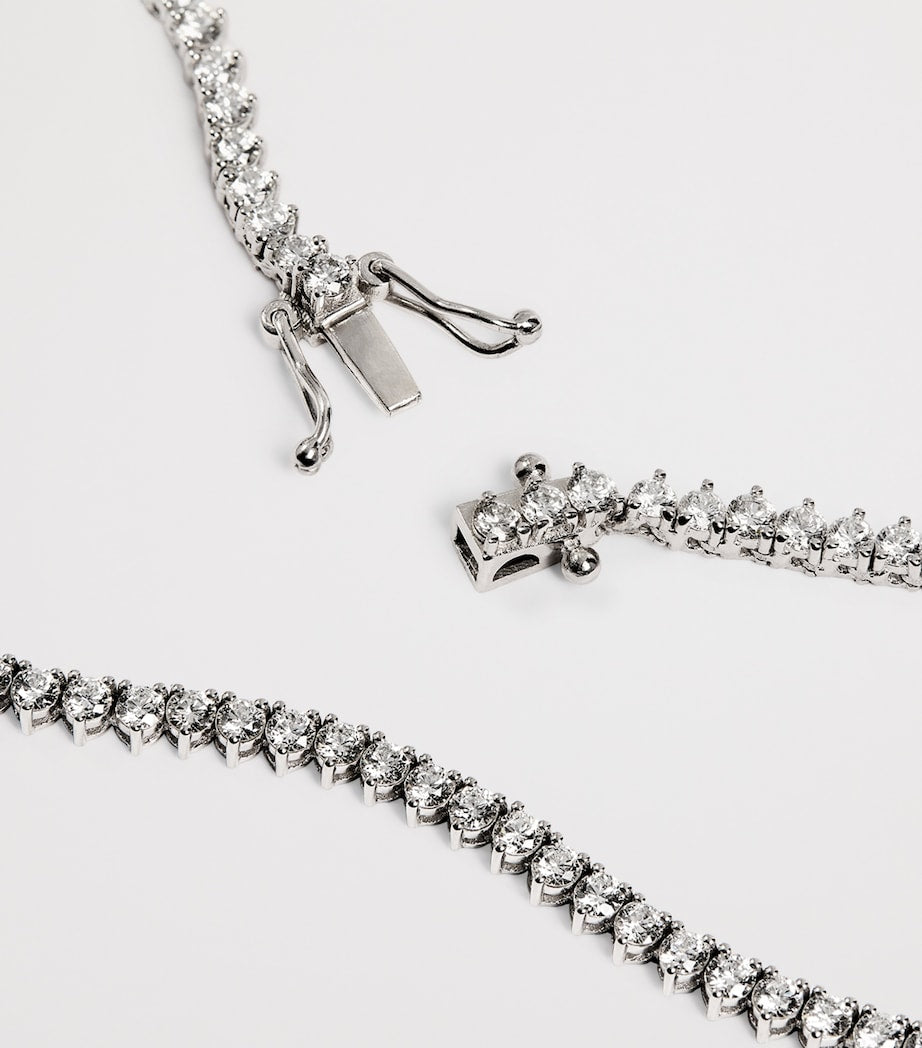 Harrods white gold diamond tennis necklace 5.25ct, imported from the UK