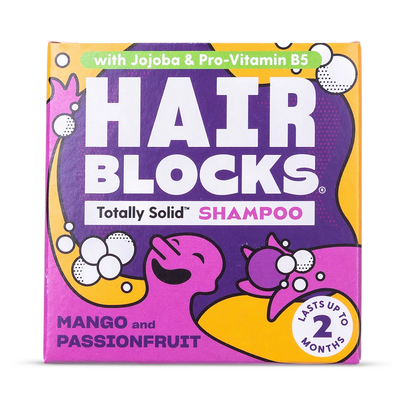 Hair Blocks solid shampoo bar Mango Passionfruit (British brand)