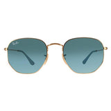 Ray-Ban Hexagonal RB3548N gold gradient unisex sunglasses (British brand)