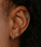 Astrid & Miyu yellow gold and emerald stud earring - British product