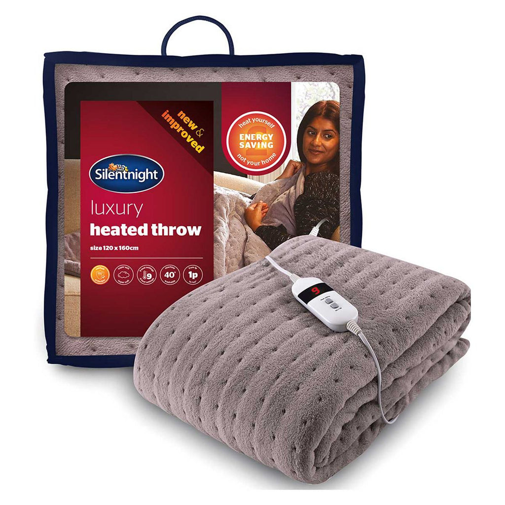 Silentnight Luxury Heated Throw Grey