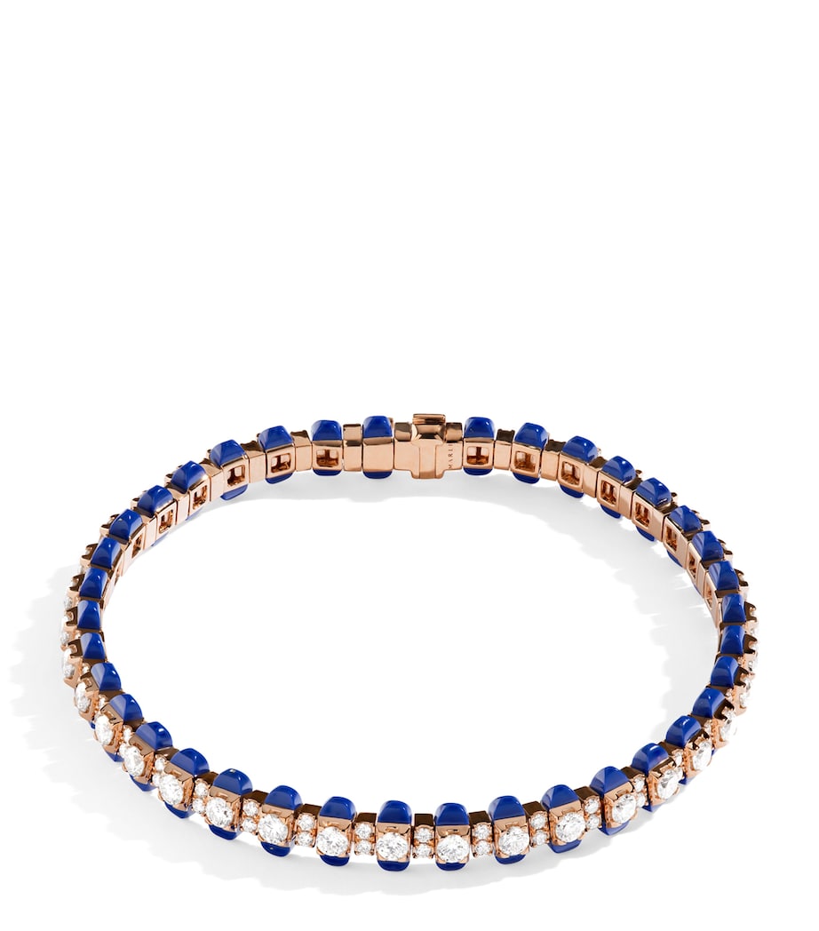 MARLI New York rose gold diamond lapis lazuli tennis bracelet (British brand)