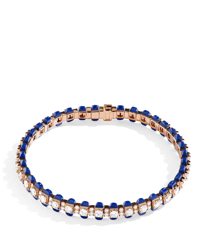 MARLI New York rose gold diamond lapis lazuli tennis bracelet (British brand)