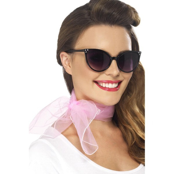 Smiffys 50s Neck Scarf pink chiffon style, UK version