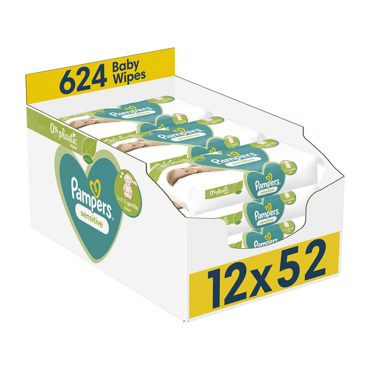 Pampers Sensitive Baby Wipes Plastic Free 12 Packs = 624 Baby Wet Wipes GOODS Boots   