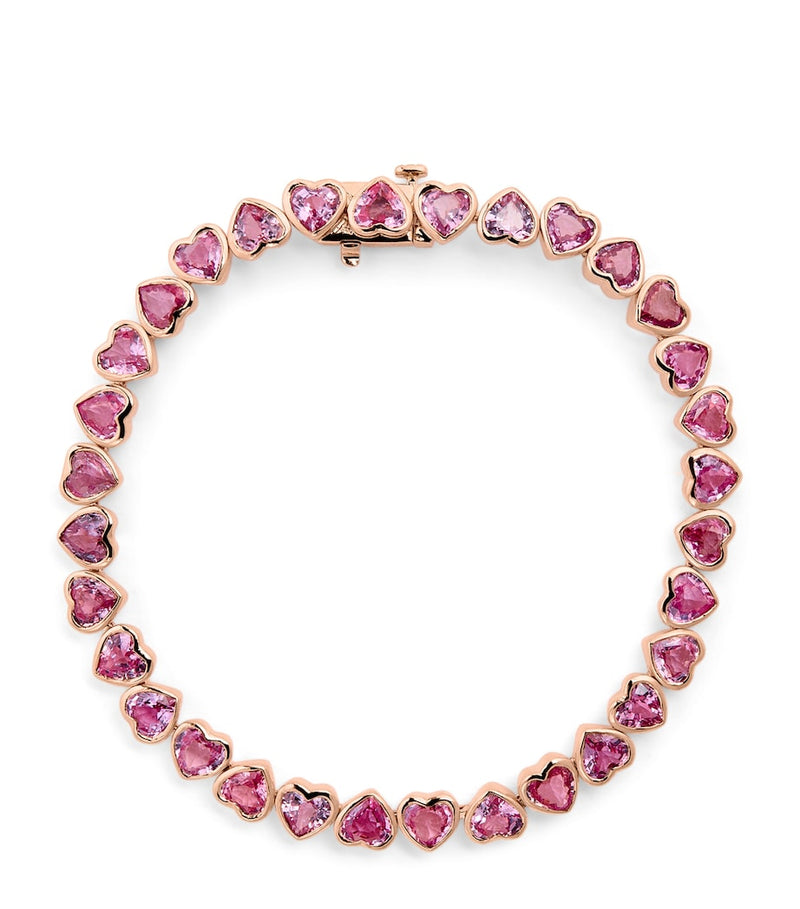 SHAY rose gold tennis bracelet with pink sapphires, imported from the UK