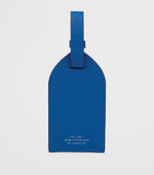 Smythson leather luggage tag with press-stud fastening and adjustable strap 12.5cm x 7cm (British brand)