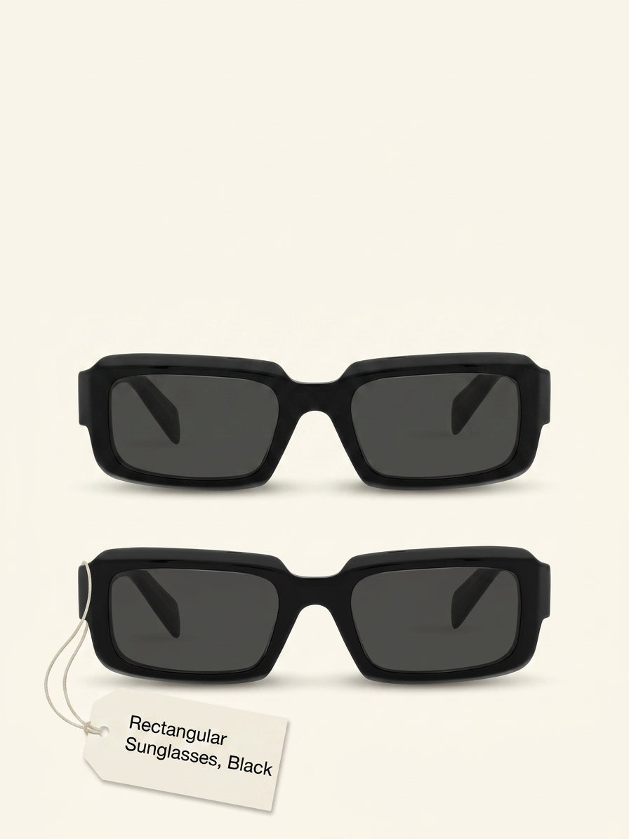 Prada PR 27ZS rectangle-frame acetate sunglasses, imported from the UK
