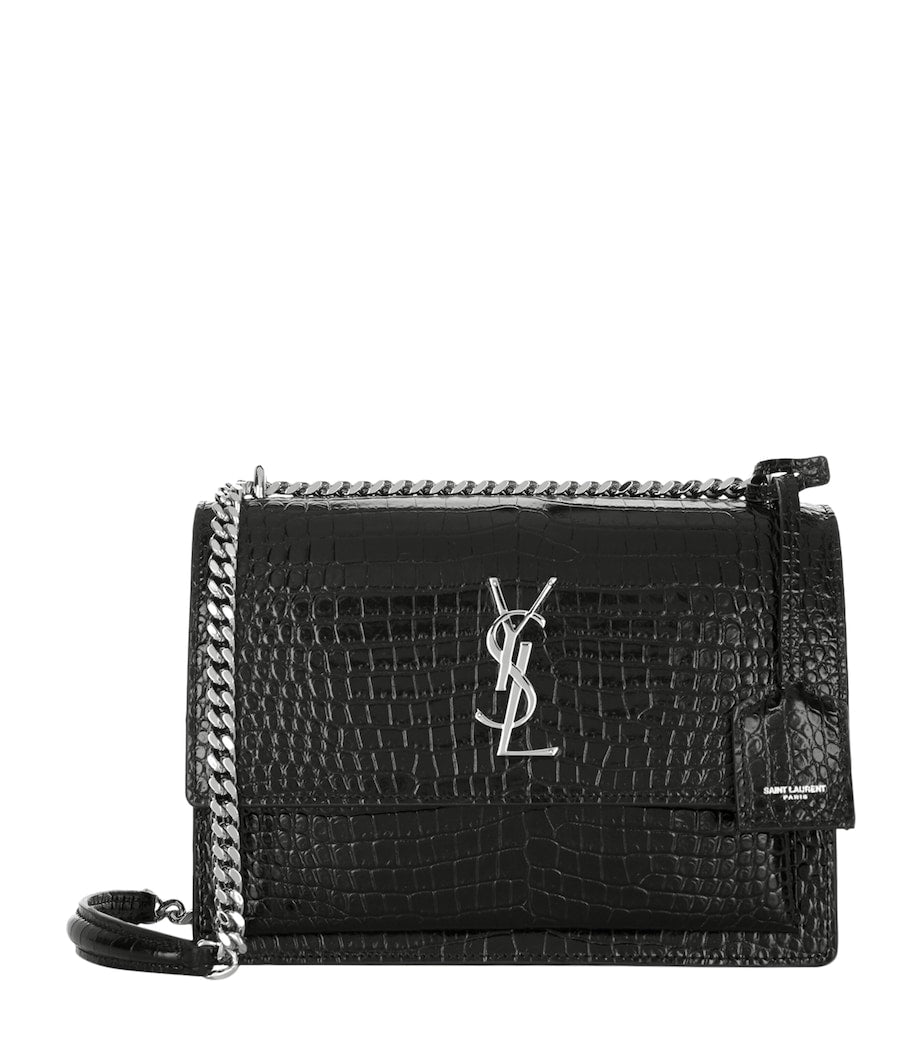 Saint Laurent croc-embossed medium shoulder bag - British product