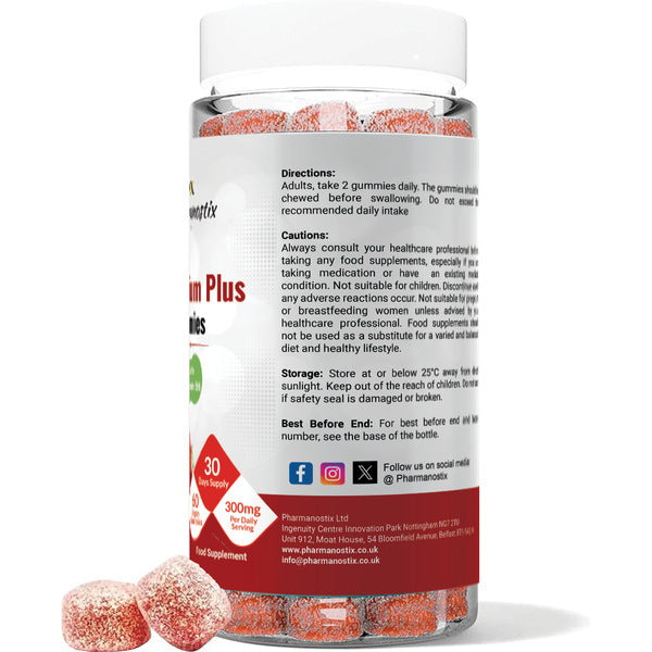 Pharmanostix magnesium citrate gummies Plus 300mg 60 gummies (British brand)