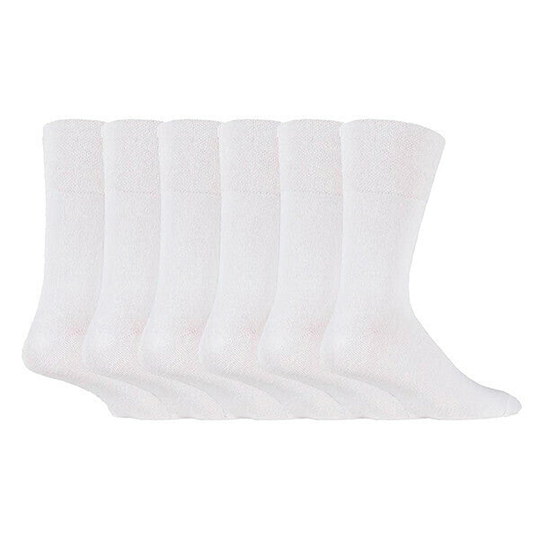 IOMI Mens 6 Pairs Non Elastic Diabetic Socks 6-11 UK GOODS Superdrug White  