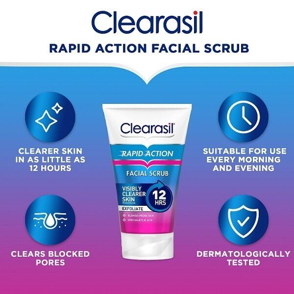 Clearasil Rapid Action Acne Exfoliating Face Scrub 125ml GOODS Superdrug   