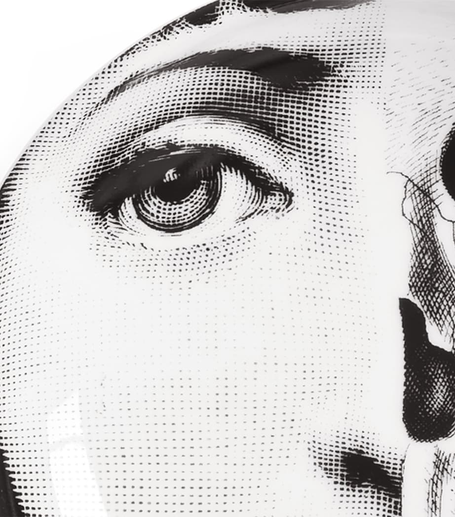Fornasetti ashtray with face and skull design, number 288, approx. 3.5cm high and 13cm wide - British product