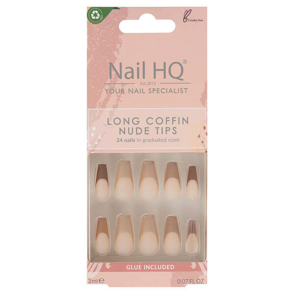 Nail HQ Long Coffin Nude Tips GOODS Superdrug   