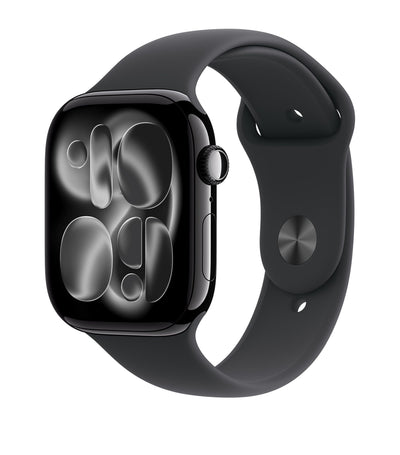 Harrods Apple Watch Series 11 Jet Black Aluminium with Black Sport Band Smartwatch 46mm- Buy online at McGrocer