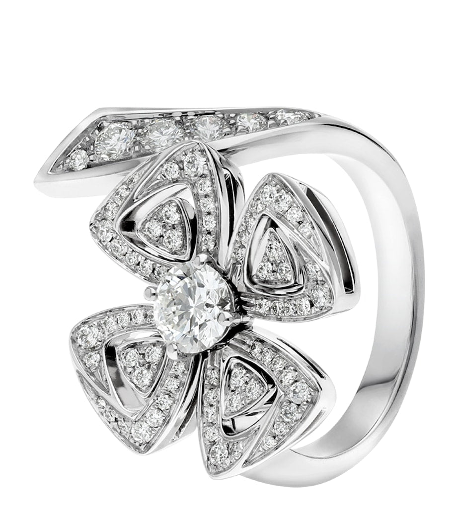 Bvlgari Fiorever ring white gold diamond, imported from the UK